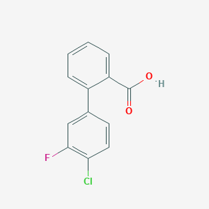 molecular formula C13H8ClFO2 B12846960 4'-Chloro-3'-fluoro[1,1'-biphenyl]-2-carboxylic acid 