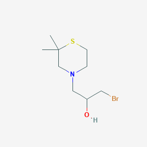 molecular formula C9H18BrNOS B12846980 1-Bromo-3-(2,2-dimethylthiomorpholin-4-yl)propan-2-ol 