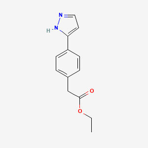 molecular formula C13H14N2O2 B12847002 Ethyl 2-[4-(3-pyrazolyl)phenyl]acetate 