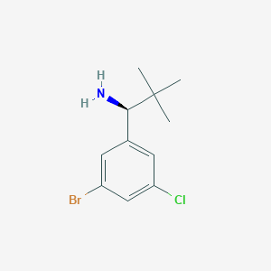 molecular formula C11H15BrClN B12847007 (S)-1-(3-bromo-5-chlorophenyl)-2,2-dimethylpropan-1-amine 