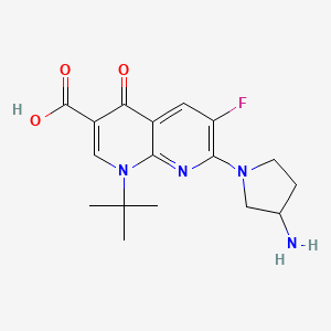 7-(3-Amino-1-pyrrolidinyl)-1-(1,1-dimethylethyl)-6-fluoro-1,4-dihydro-4-oxo-1,8-naphthyridine-3-carboxylic acid