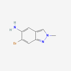 molecular formula C8H8BrN3 B12847013 6-bromo-2-methyl-2H-indazol-5-amine 