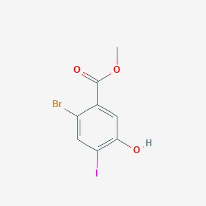 molecular formula C8H6BrIO3 B12847020 Methyl 2-bromo-5-hydroxy-4-iodobenzoate 