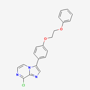 molecular formula C20H16ClN3O2 B12847083 3-(4-(2-Phenoxyethoxy)phenyl)-8-chloroimidazo[1,2-a]pyrazine 