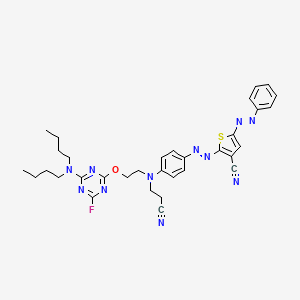 2-((4-((2-Cyanoethyl)(2-((4-(dibutylamino)-6-fluoro-1,3,5-triazin-2-yl)oxy)ethyl)amino)phenyl)azo)-5-(phenylazo)thiophene-3-carbonitrile