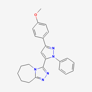 3-(3-(4-Methoxyphenyl)-1-phenyl-1H-pyrazol-5-yl)-6,7,8,9-tetrahydro-5H-[1,2,4]triazolo[4,3-a]azepine