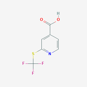 molecular formula C7H4F3NO2S B12847130 2-((Trifluoromethyl)thio)isonicotinic acid 