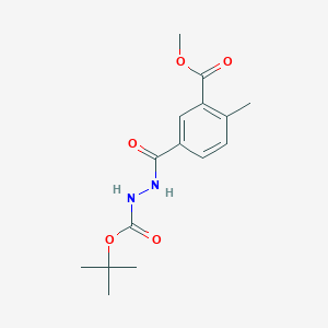 molecular formula C15H20N2O5 B12847134 tert-Butyl 2-(3-(methoxycarbonyl)-4-methylbenzoyl)hydrazine-1-carboxylate 