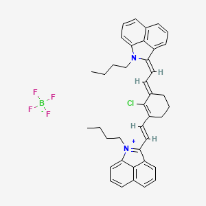 molecular formula C40H40BClF4N2 B12847136 (2Z)-1-butyl-2-[(2E)-2-[3-[(E)-2-(1-butylbenzo[cd]indol-1-ium-2-yl)ethenyl]-2-chlorocyclohex-2-en-1-ylidene]ethylidene]benzo[cd]indole;tetrafluoroborate 