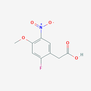 molecular formula C9H8FNO5 B12847157 2-Fluoro-4-methoxy-5-nitrophenylacetic acid 