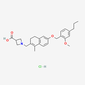 1-((6-((2-Methoxy-4-propylbenzyl)oxy)-1-methyl-3,4-dihydronaphthalen-2-yl)methyl)azetidine-3-carboxylic acid hydrochloride