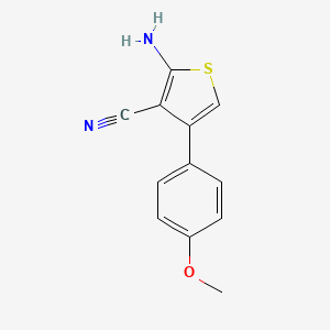 molecular formula C12H10N2OS B1284750 2-Amino-4-(4-methoxyphenyl)thiophene-3-carbonitrile CAS No. 86604-40-2