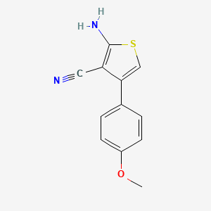 molecular formula C12H10N2OS B1284750 2-アミノ-4-(4-メトキシフェニル)チオフェン-3-カルボニトリル CAS No. 86604-40-2