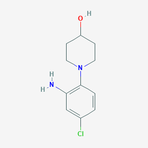 molecular formula C11H15ClN2O B1284766 1-(2-氨基-4-氯苯基)哌啶-4-醇 CAS No. 953717-74-3