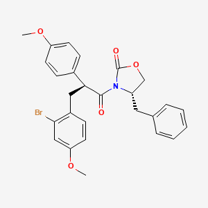 (4S)-4-benzyl-3-[(2S)-3-(2-bromo-4-methoxyphenyl)-2-(4-methoxyphenyl)propanoyl]-1,3-oxazolidin-2-one