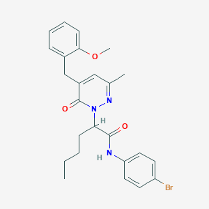 N-(4-bromophenyl)-2-(5-(2-methoxybenzyl)-3-methyl-6-oxopyridazin-1(6H)-yl)hexanamide