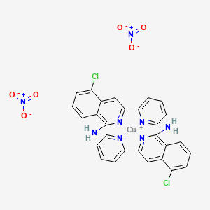 5-Chloro-3-pyridin-2-ylisoquinolin-1-amine;copper(1+);dinitrate