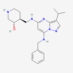 (3S,4S)-4-(((7-(Benzylamino)-3-isopropylpyrazolo[1,5-a]pyrimidin-5-yl)amino)methyl)piperidin-3-ol