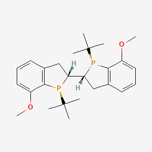 molecular formula C26H36O2P2 B12848109 (1S,1'S,2R,2'R)-1,1'-Di-tert-butyl-7,7'-dimethoxy-2,2',3,3'-tetrahydro-1H,1'H-2,2'-biphosphindole 