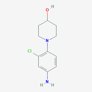 molecular formula C11H15ClN2O B1284812 1-(4-Amino-2-chlorophenyl)piperidin-4-ol CAS No. 953743-03-8