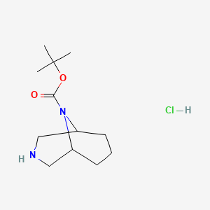 molecular formula C12H23ClN2O2 B12848232 3,9-Diazabicyclo[3.3.1]nonane, N9-BOC protected hydrochloride 