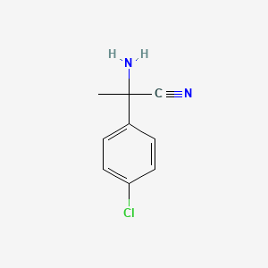 molecular formula C9H9ClN2 B12848241 2-Amino-2-(4-chlorophenyl)propanenitrile 