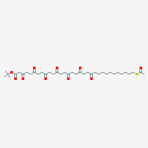 molecular formula C38H60O10S B12848289 Tert-butyl 32-acetylsulfanyl-3,6,9,12,15,18,21-heptaoxodotriacontanoate 