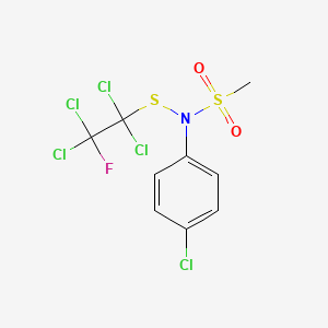 molecular formula C9H7Cl5FNO2S2 B12848290 Methanesulfonamide, N-(p-chlorophenyl)-N-((1,1,2,2-tetrachloro-2-fluoroethyl)thio)- CAS No. 22729-74-4