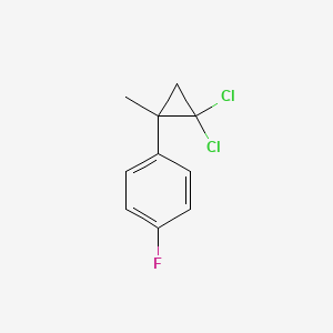 molecular formula C10H9Cl2F B12848291 1-(2,2-Dichloro-1-methylcyclopropyl)-4-fluorobenzene CAS No. 25108-73-0