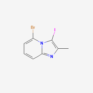 molecular formula C8H6BrIN2 B12848316 5-Bromo-3-iodo-2-methylimidazo[1,2-a]pyridine 