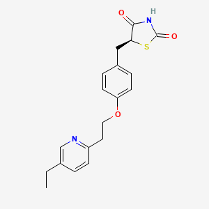 molecular formula C19H20N2O3S B12848329 (5S)-5-[[4-[2-(5-ethylpyridin-2-yl)ethoxy]phenyl]methyl]-1,3-thiazolidine-2,4-dione CAS No. 959687-66-2