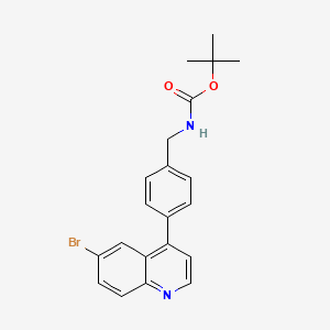 molecular formula C21H21BrN2O2 B12848336 tert-Butyl 4-(6-bromoquinolin-4-yl)benzylcarbamate CAS No. 1359657-04-7