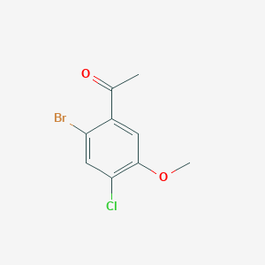 molecular formula C9H8BrClO2 B12848373 1-(2-Bromo-4-chloro-5-methoxyphenyl)ethan-1-one 