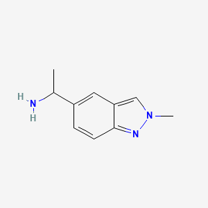 molecular formula C10H13N3 B12848425 5-(1-Aminoethyl)-2-methyl-2H-indazole 