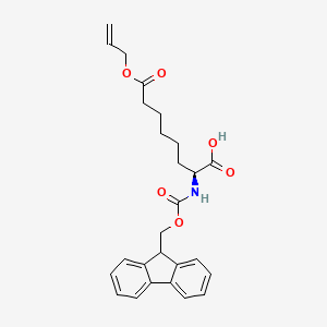 molecular formula C26H29NO6 B12848431 (S)-2-((((9H-Fluoren-9-yl)methoxy)carbonyl)amino)-8-(allyloxy)-8-oxooctanoic acid 