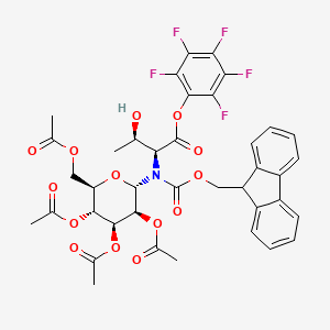 (2S,3S,4S,5R,6R)-2-((((9H-Fluoren-9-yl)methoxy)carbonyl)((2S,3R)-3-hydroxy-1-oxo-1-(perfluorophenoxy)butan-2-yl)amino)-6-(acetoxymethyl)tetrahydro-2H-pyran-3,4,5-triyl triacetate