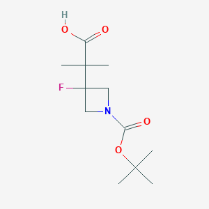 2-(1-(tert-Butoxycarbonyl)-3-fluoroazetidin-3-yl)-2-methylpropanoic acid