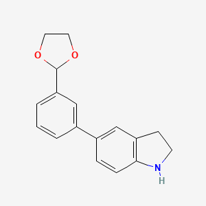 5-[3-(1,3-Dioxolan-2-yl)phenyl]indoline