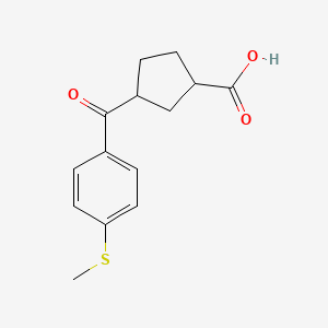 3-(4-(Methylthio)benzoyl)cyclopentane-1-carboxylic acid