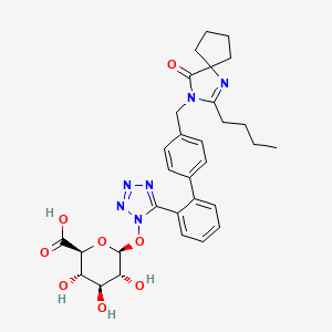 (2S,3S,4S,5R,6S)-6-((5-(4'-((2-Butyl-4-oxo-1,3-diazaspiro[4.4]non-1-en-3-yl)methyl)-[1,1'-biphenyl]-2-yl)-1H-tetrazol-1-yl)oxy)-3,4,5-trihydroxytetrahydro-2H-pyran-2-carboxylic acid