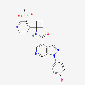 1-(4-Fluorophenyl)-N-(1-(3-(methylsulfonyl)pyridin-4-yl)cyclobutyl)-1H-pyrazolo[3,4-c]pyridine-4-carboxamide