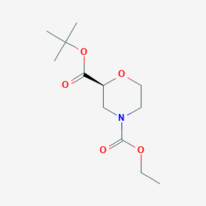 molecular formula C12H21NO5 B12849781 2-(tert-Butyl) 4-ethyl (S)-morpholine-2,4-dicarboxylate 