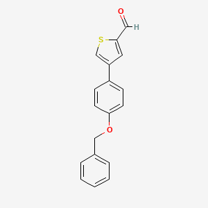 molecular formula C18H14O2S B12850043 4-[4-(Benzyloxy)phenyl]-2-thiophenecarbaldehyde 