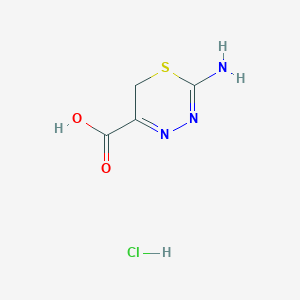 molecular formula C4H6ClN3O2S B1285010 2-amino-6H-1,3,4-thiadiazine-5-carboxylic acid hydrochloride CAS No. 1171535-57-1