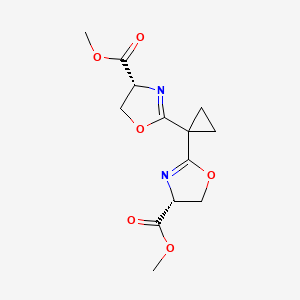 molecular formula C13H16N2O6 B12850153 Dimethyl 2,2'-(cyclopropane-1,1-diyl)(4R,4'R)-bis(4,5-dihydrooxazole-4-carboxylate) 