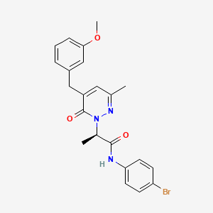 molecular formula C22H22BrN3O3 B12850167 (R)-N-(4-bromophenyl)-2-(5-(3-methoxybenzyl)-3-methyl-6-oxopyridazin-1(6H)-yl)propanamide 