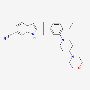 2-(2-(4-Ethyl-3-(4-morpholinopiperidin-1-yl)phenyl)propan-2-yl)-1H-indole-6-carbonitrile