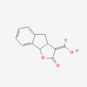 molecular formula C12H10O3 B12850236 3-(Hydroxymethylene)-3,3a,4,8b-tetrahydro-2H-indeno[1,2-b]furan-2-one 