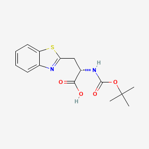 molecular formula C15H18N2O4S B12850267 (2S)-3-(1,3-benzothiazol-2-yl)-2-[(2-methylpropan-2-yl)oxycarbonylamino]propanoic acid 