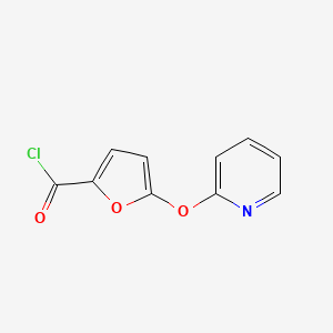 molecular formula C10H6ClNO3 B12850283 5-(Pyridin-2-yloxy)-2-furoyl chloride 